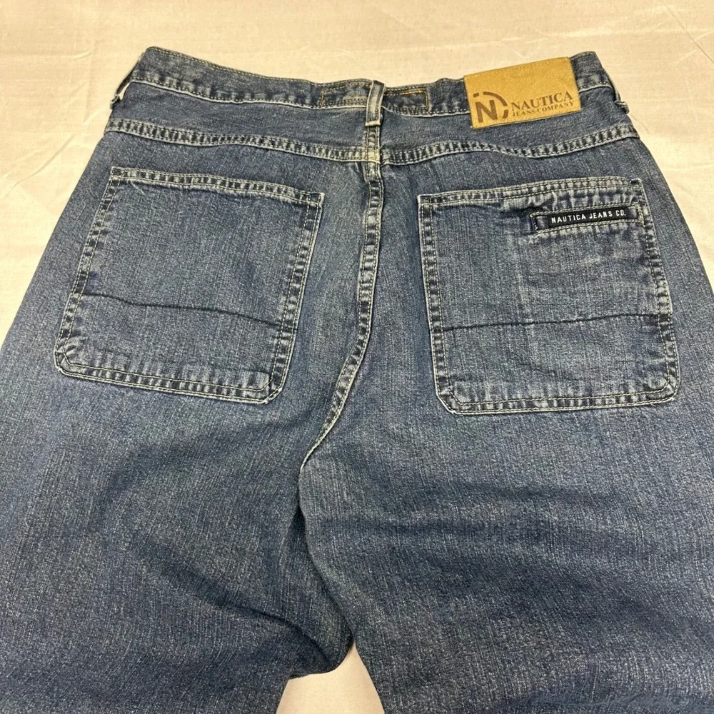 Nautica Jeans Co Mens 34x32 Blue Denim Relaxed Straight Leg Pants VDR TR1 - Picture 9 of 10